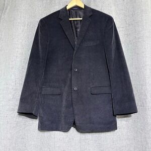 Adolfo Suit Jacket Men 42R Gray Corduroy Cotton Sport Blazer Boho Twee